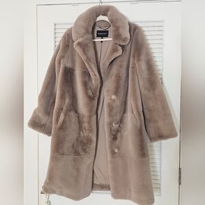 Women's Faux Fur Coat - Tan